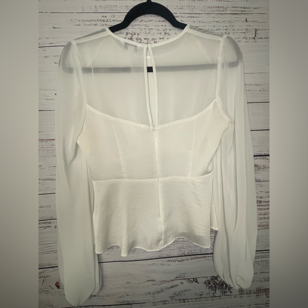 Express Sheer White Blouse - Picture 6 of 10